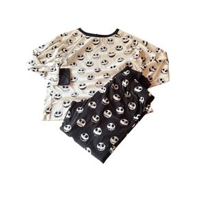 Disney Pajama Set White Black Nightmare Before Christmas Jack Skellington 2X